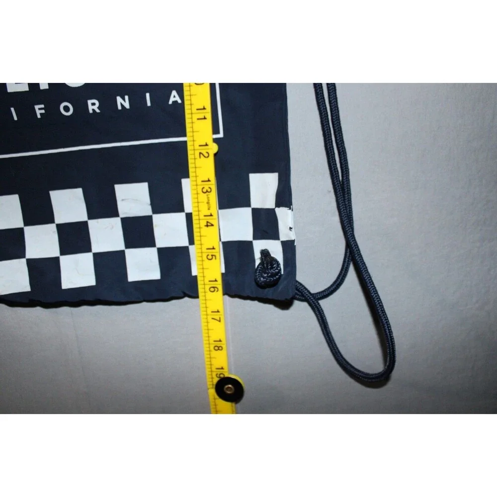 Hollister Blue Checkered Logo Draw String Athletic Bag